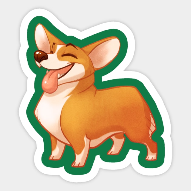 Happy Corgi Sticker by ChelseaKenna